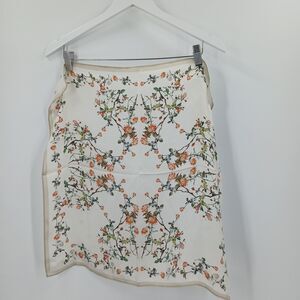 100% Silk Square Scarf Ivory Floral